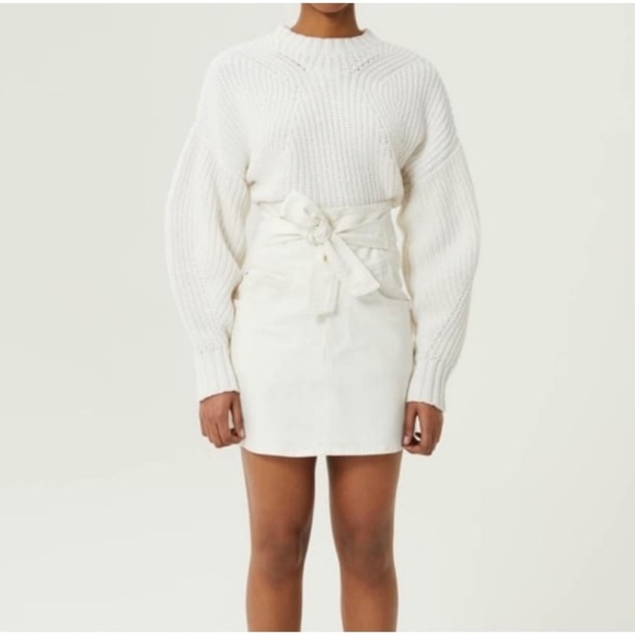 Rebecca Minkoff White Denim Mini Callie Skirt RTR Size XS - Picture 1 of 9